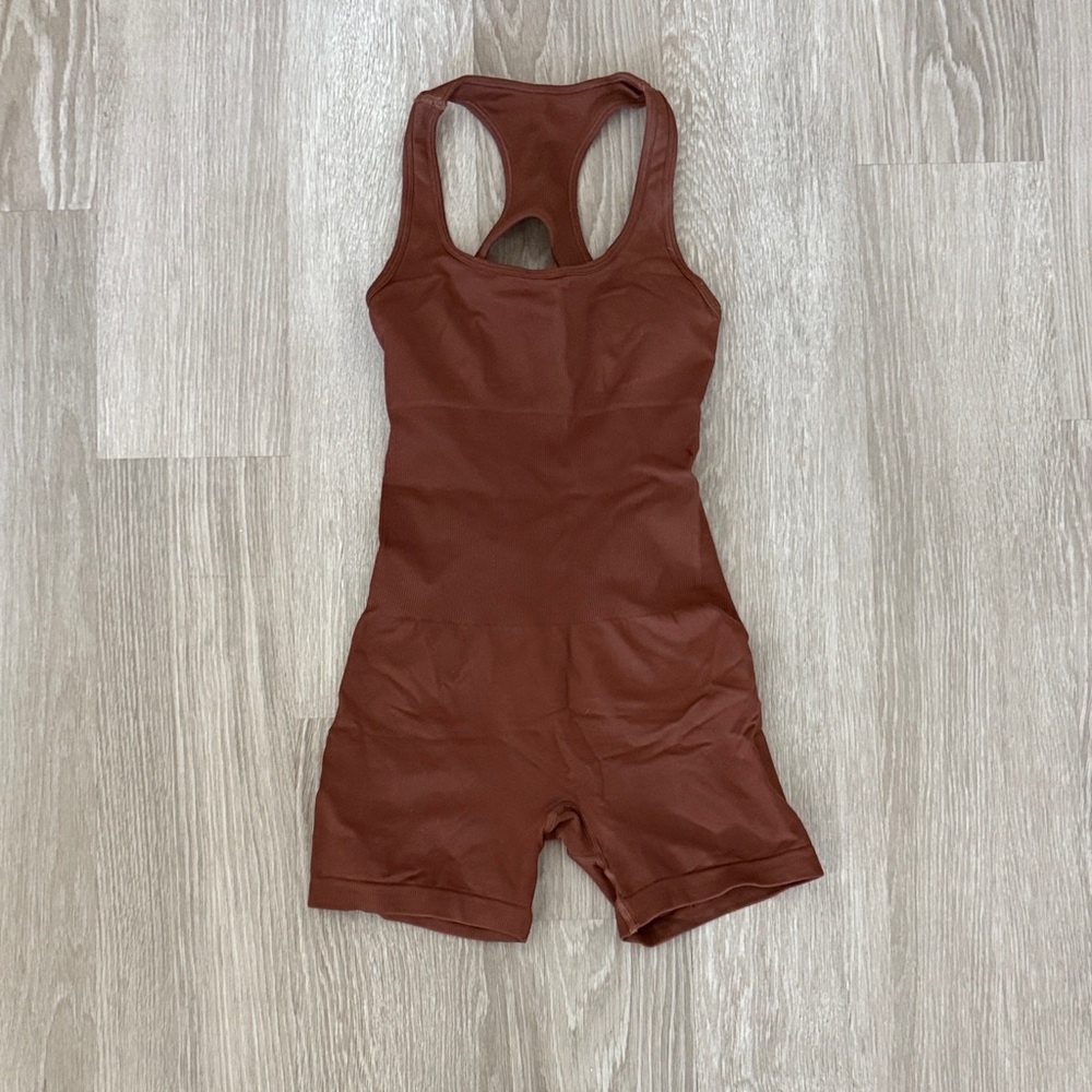 Brown Sleeveless Romper for Gym